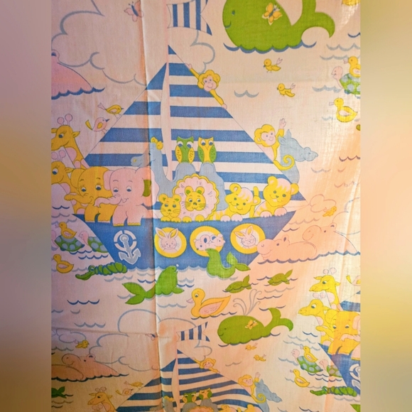 🐳 🌊Nautical vintage crib sheet and blanket set ⛵️ Flawless condition - Picture 2 of 8